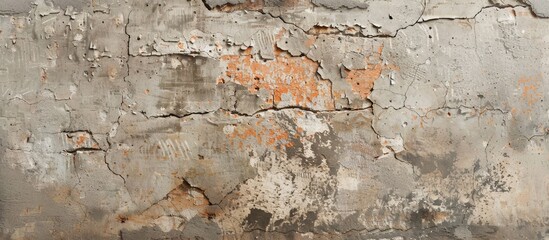Leinwandbilder - High-resolution textures of a concrete wall with cracked and peeling paint, ideal for creative projects with copy space image.