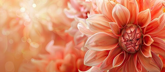 Canvas Print - Dahlia flower enhances decorative ornaments with its beauty and elegance, perfect for a copy space image.