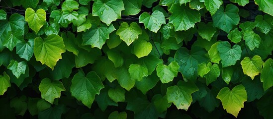 Canvas Print - Newly emerged green autumn leaves provide a refreshing sight, perfect for a copy space image.