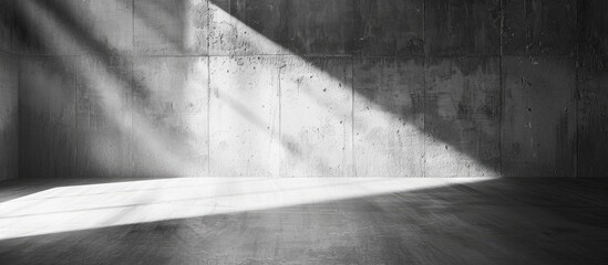 Aufkleber - Utilize concrete wall and floor with light and shadow backgrounds for product display, presentations, and cover banner designs, offering ample copy space image.