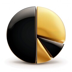 Wall Mural - a black and gold pie chart with a white background