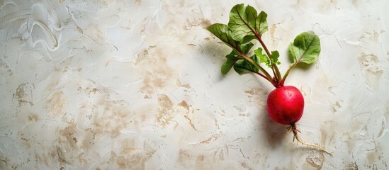 Sticker - Fresh French breakfast radish harvested in spring, displayed on a light background with copy space image, showcasing homegrown vegetables perfect for vegetarian diets.