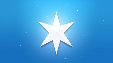 Wall Mural - White six-pointed star illustration on a blue background