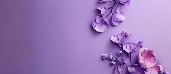 Fototapete - Purple background with blank paper sheet for copy space image.