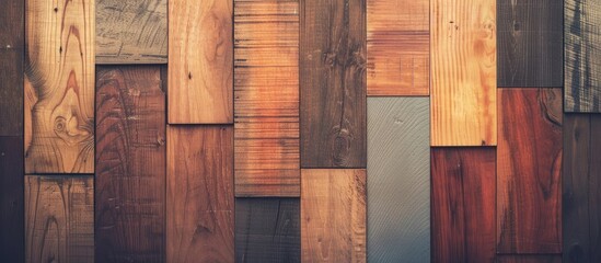 Canvas Print - Top view of various wooden floor samples with room for text in the image.