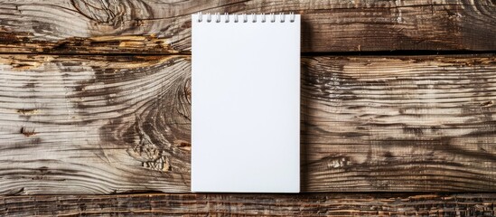Fototapete - Bird's eye view of an empty white notepad.  Copy space image.