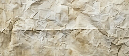 Poster - Image featuring unprimed artist's canvas with a coarse grain texture, crumpled in a vignette style, providing a sample with copy space.