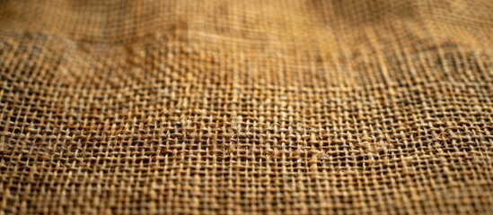 Fototapete - Detailed close-up of a brown abstract canvas background displaying a grid pattern and linen texture, perfect for a copy space image.