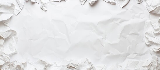 Poster - Crumpled paper on a white background with ample copy space image.