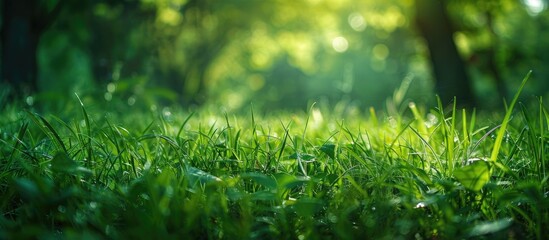 Poster - A serene green backdrop with ample copy space image.