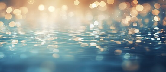 Aufkleber - Background with blurry bokeh light reflections on water, perfect for copy space image.