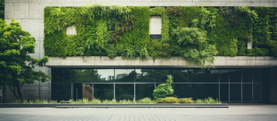 Poster - Contemporary building with greenery and a copy space image.