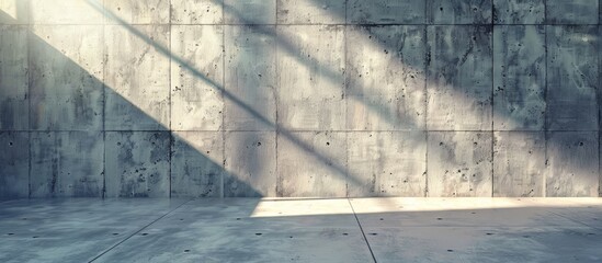 Aufkleber - Utilize concrete wall and floor with light and shadow backgrounds for product display, presentations, and cover banner designs, offering ample copy space image.