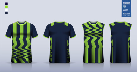Canvas Print - Soccer jersey, football kit, sportswear, basketball uniform, tank top, running singlet or t-shirt mockup. Fabric pattern design. 