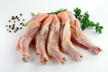 Wall Mural - Raw chicken meat fillet on white background