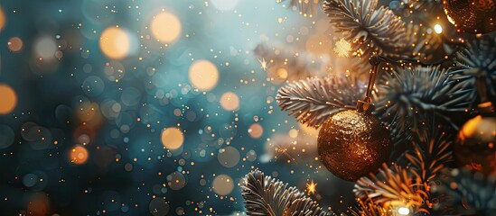 Poster - Abstract holiday background with fireworks at New Year and copy space image.