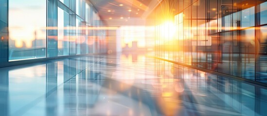 Aufkleber - Blurred background provides an abstract image suitable for articles on office buildings with copy space image included.