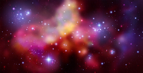 Wall Mural - space vector background with realistic nebula and shining stars. magic colorful galaxy with stardust