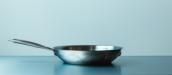 Aufkleber - A lone pan resting on a table against a white backdrop with a clear space for an image.