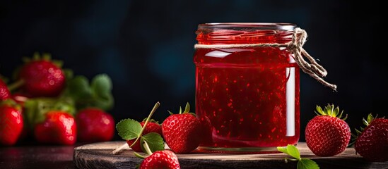 Poster - Strawberry jam with copy space image.