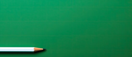 Aufkleber - Green background with white pencil, providing copy space image.