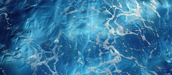 Fototapete - Background of abstract blue pool water texture with copy space image.
