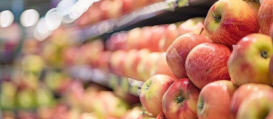 Poster - Fresh apples are available for purchase at the supermarket with a copy space image.