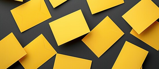 Leinwandbilder - Yellow cards displayed on a blank surface providing ample copy space image.