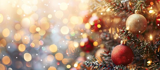 Poster - Festive background with copy space image for New Year celebrations, featuring selective focus.