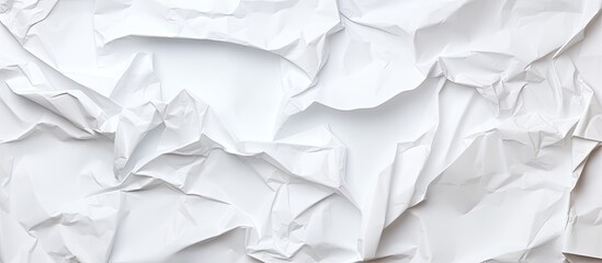 Poster - Crumpled paper on a white background with ample copy space image.