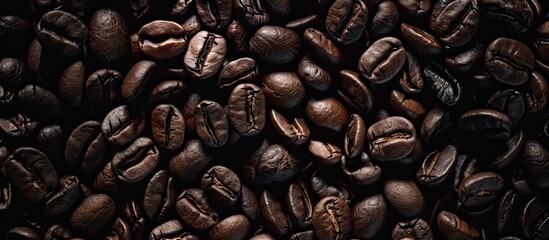 Poster - Coffee beans from Asia with a dark hue perfect for coffee lovers.