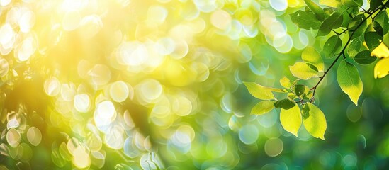 Aufkleber - Abstract blurred foliage and bright summer sunlight beautifully create a bokeh background with a copy space image.