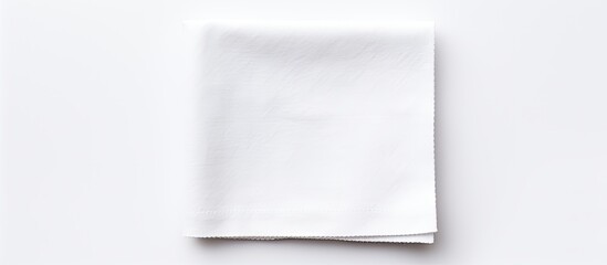 Fototapete - High-resolution photograph of a white square bar napkin isolated on a white background with copy space image.