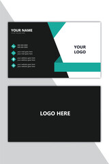 Personal visiting card template design with front and back presentation,Vector illustration Stationery design with simple modern luxury elegant card
with colour of lime and black.