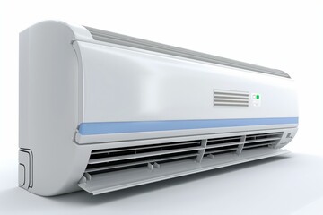 Wall Mural - 3d rendered image of a sleek, contemporary air conditioner isolated on a white background with soft shadow