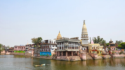 Beautiful Mansi Ganga lake ghats, Govardhan, Mathura, Uttar Pradesh, India.