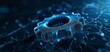© GraphzTain - Abstract blue gear in a digital network.