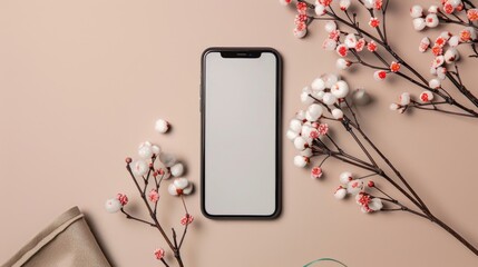 Sticker - Minimalist Blog Template with Smartphone and Decorations