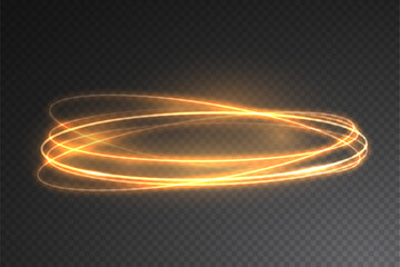 Wall Mural - Abstract light neon background. luminous circle. Luminous spiral cover. Wake wave, fire path trail line and swirl effect curve. Food isolated. space tunnel. Ellipse shimmery color. Orange glitter.