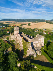 Wall Mural - Medieval Bolków castle in western Poland from a bird's eye view