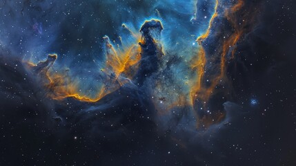Wall Mural - cosmic beauty: enchanting nebula bathed in starlight