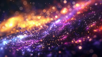 Wall Mural - Cosmic Symphony: Majestic Galaxy with Vibrant Colors and Sparkling Stars