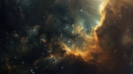 Wall Mural - Celestial Beauty: Captivating Nebula Glowing under Starlight
