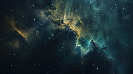 Wall Mural - Celestial Beauty: Captivating Nebula Aglow with Distant Starlight