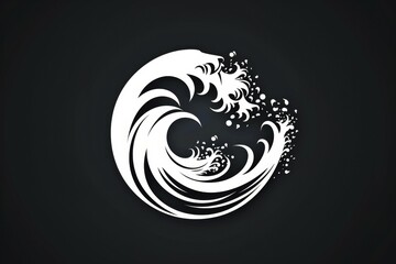 Canvas Print - Wave Illustration on Black Background