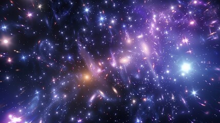 Wall Mural - Exploring the Wonders of a Distant Galaxy Cluster in the Night Sky