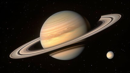 Wall Mural - Majestic Saturn and its Rings: A breathtaking view of the planet in the infinite universe