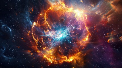 Wall Mural - Ethereal Beauty of a Glowing Planetary Nebula in Deep Space
