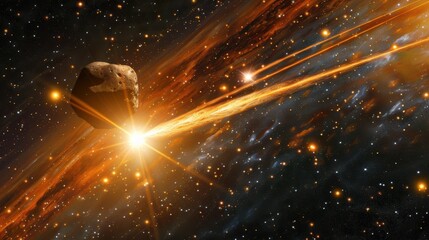 Wall Mural - cosmic journey: stunning image of a comet soaring through the solar system