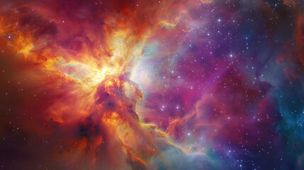 Wall Mural - Celestial Symphony: Vibrant Star-Forming Nebula Far in Space